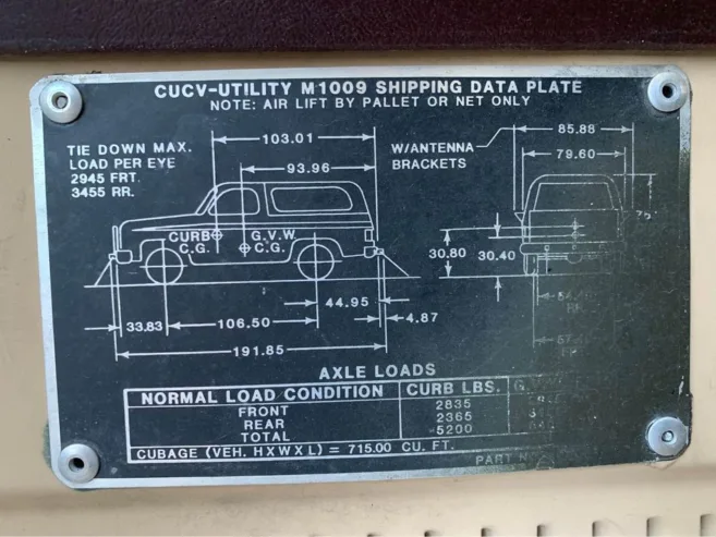 1985 CUCV Military Blazer Diesel 4×4